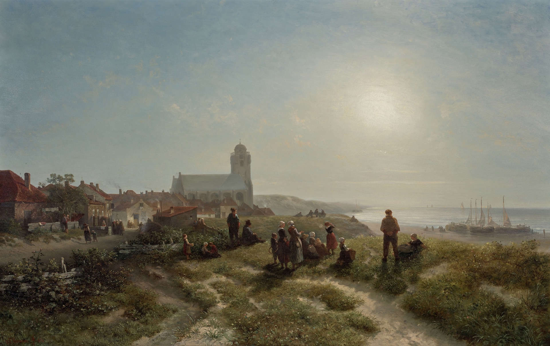 Foto van kunstwerk Namiddag te Katwijk aan Zee, Salomon Leonardus Vermeer
